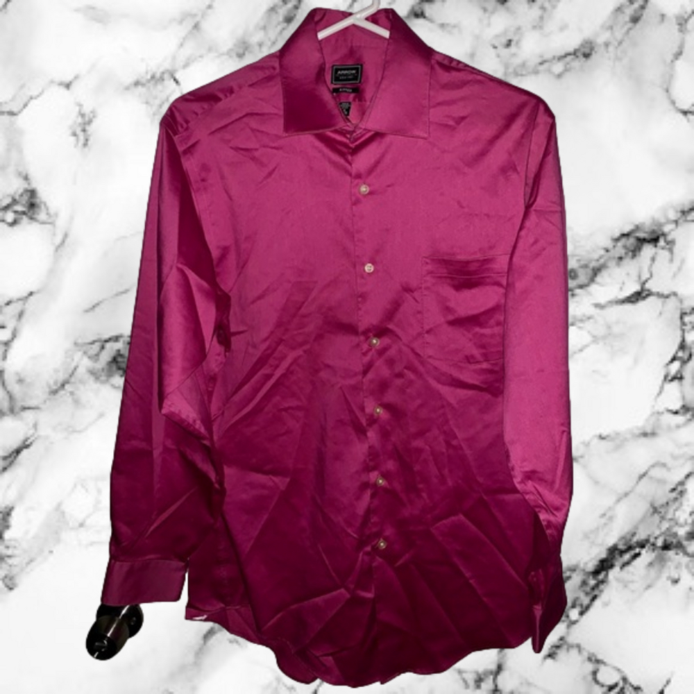 Arrow Mens Fitted Dress Shirt Violet Size Large